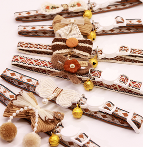 Collar Ajustable para Gato de 18-28cm con Hebilla de Seguridad, Diseño Lindo de Lazo de Perlas, Tejido de Forro Polar Transpirable y Cálido, Cómodo para Todas las Estaciones, Estilo Occidental - Product Image 4