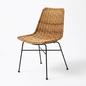 Silla de Comedor Moderna de Ratán Tejido con Miel Natural, Ecológica, Impermeable, para Exteriores y Patios - Product Image 1