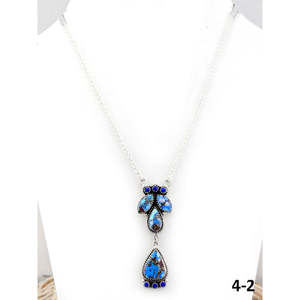 สร้อยคอเงินแท้ทำมือจากเซาท์เวสต์ พร้อมลวดลายหยดน้ำหลายเส้น ของขวัญ - Product Image 1