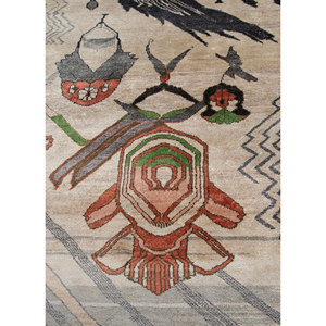 Manchaha Luv-631 Hand Knotted Grey <b>Black</b> Silk <b>Rug</b> Geometric Rectangle Living Room Carpet Puzzle Patchwork Design for Home Car - Product Image 3