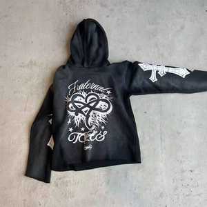 Venta al por mayor personalizado de alta calidad de los hombres de gran tamaño pulóver con capucha DTG impreso 3D Logo apliques bordados invierno - Product Image 1