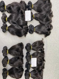 Extensiones de Cabello Humano con Trama a Máquina, 100% Virgen, Liso, Sedoso, Doble Trama, Estilo Negro - Product Image 6
