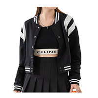 Dernières tendances : Vestes de sport personnalisables pour femmes, grandes tailles, manches en cuir de vachette, laine unie, couleurs et tailles personnalisables