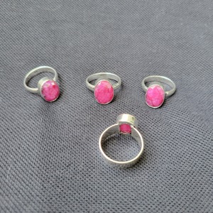 Bague en pierre rose rubis Hathipada bijoux Top vente ovale à facettes véritable argent allemand meilleure qualité bagues du fabricant en vrac - Product Image 2