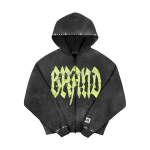 2025 Women casual <b>tie</b> <b>dye</b> hoodie front zip 100% cotton customized sweatshirt with zipper Plus Size <b>hoodies</b> Women High Quality - Product Image 1