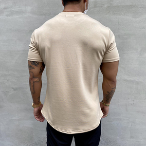 OEM ขนาดใหญ่ที่กําหนดเองยิมเสื้อยืดผ้าฝ้ายสแปนเด็กซ์ธรรมดาการฝึกอบรมติดตั้งเสื้อยืดที่กําหนดเองกล้ามเนื้อฟิตเนสบุรุษสลิมฟิตกีฬาเสื้อ T - Product Image 3