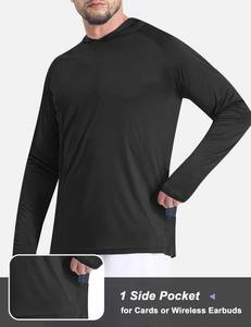 เสื้อมีฮู้ดผู้ชาย UPF 50 +, เสื้อกีฬาเสื้อตกปลาแขนยาวป้องกันแสงแดดป้องกันยูวีสำหรับกีฬาวิ่งว่ายน้ำ - Product Image 2