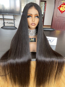 Perruque Naturel Cheveux Humain SHY 2024 nuevo producto sin pegamento HD Lace 30 pulgadas Color Natural Original 100% Peluca de cabello humano crudo - Product Image 2