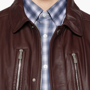 Veste en cuir pour hommes automne hiver à capuche coupe-vent fermeture à glissière avant en cuir PU personnalisable vente en gros de style High Street - Product Image 5