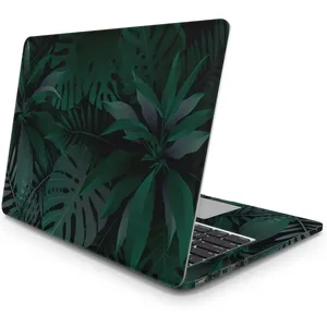 สติกเกอร์แล็ปท็อปลายใบไม้เขตร้อน ชุดสติกเกอร์ติดผนังสีเขียวเข้ม งานประณีตจากวัสดุ PET และกระดาษ - Product Image 2