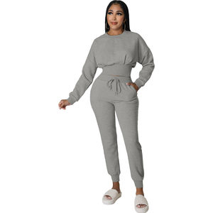Factory Direct Oversized Heavy Cotton Pullover Tracksuit <b>Hoodie</b> Joggers Solid Color - Product Image 5