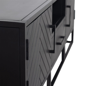 Nouveaux meubles noirs en bois d'acacia massif faits à la main armoire de rangement en métal de Style indien rustique pour la cuisine conception personnalisée OEM/ODM - Product Image 6