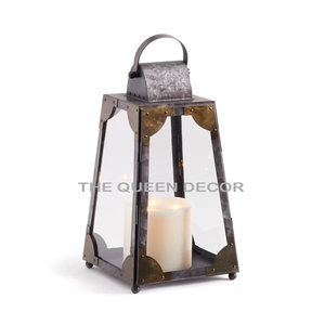 Classic Stainless Steel Metal Rubber Handle Black Finish <b>Candle</b> Lantern Wall <b>Hanging</b> Design for Home Garden Balcony - Product Image 5