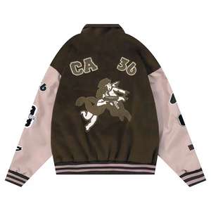 Embroidered Chenille Patches Mens Varsity Jackets Wool Body Leather Sleeves Letterman Baseball College Jacket - Product Image 4