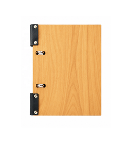 DIVRIS Wooden Menu Cover Brown with Binder and <b>Leather</b> Straps Multiple Pages Capacity for Restaurants - Product Image 2