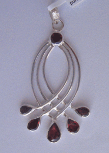 Pendentif Shah Gems en argent sterling 925 avec grenat naturel et améthyste sertis clos, breloque religieuse pour femme - Product Image 1
