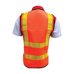 เสื้อกั๊กนิรภัยสะท้อนแสงสำหรับผู้ชายวัสดุโพลีเอสเตอร์มองเห็นง่าย - Product Image 3