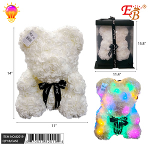 14 \ "orso rosa bianco con fiocco nero in scatola con la luce 8pc/cs per le forniture di San Valentino - Product Image 1