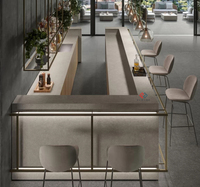 Comptoir de bar moderne pour restaurant de restauration rapide avec surface solide, idéal pour la maison, les hôtels et les centres commerciaux, garantie 10 ans