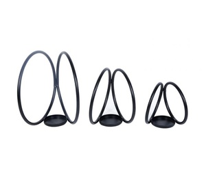 Portavelas de metal decorativo con 3 juegos de abalorios vintage y múltiples ranuras para velas disponibles a bajo precio - Product Image 3