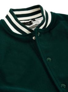 เสื้อแจ็กเก็ตเบสบอลทำด้วยผ้าขนสัตว์แขนเสื้อหนังแท้กลับด้านพร้อมการปักสำหรับฤดูหนาวเสื้อแจ็กเก็ตทีมโรงเรียน - Product Image 4