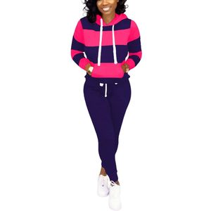 Conjunto Deportivo Personalizado para Mujer, con Capucha y Rayas, de Dos Piezas, Estilo Casual - Product Image 6