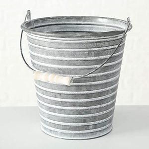 Pots de jardinière de finition antique de haute qualité avec poignées en bois Lot de 3 finitions en poudre blanche pour la maison, le balcon, l'hôtel et le jardin - Product Image 2