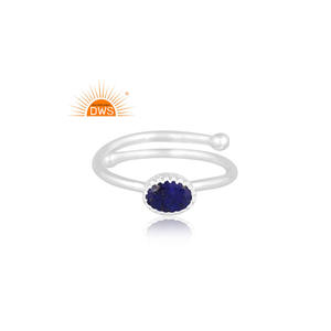 Anillo apilable de piedras preciosas de lapislázuli Natural de plata de ley fina superventas, joyería personalizada para mujer, regalo para ella - Product Image 3