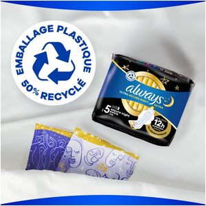 Always Ultra Sanitary Pants Tamaño 5 Algodón Lady Menstruación Extra Secure Night Towels 64 Wings Flujo muy abundante Max Comfort - Product Image 2