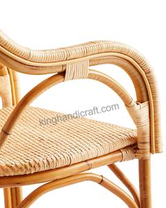 เก้าอี้หวายบิสโทรสไตล์ฝรั่งเศสแบบเรียบง่ายมีที่วางแขนเก้าอี้รับประทานอาหารแบบวางซ้อนกันได้สำหรับร้านอาหารคาเฟ่สวนลาน - Product Image 2