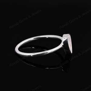 Genuine 925 Sterling Silver 7x9mm Pear Bezel Setting Semi Mount Simple Band Minimalist <b>Ring</b> <b>Resin</b> Ashes Keepsake Jewelry in Bag - Product Image 4