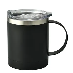 قدح قهوة وشاي معدني بمقبض عريض, 24 أوقية من الفولاذ المقاوم للصدأ للاستخدام في التخييم والأنشطة الخارجية ، للقهوة والشاي ، مع مقبض معزول