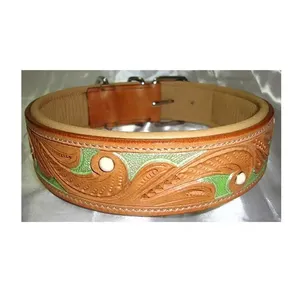 Global Supplier & Exporter Selling High Standard Quality Genuine Indian Leather Material Made Dog Collar for Neck
