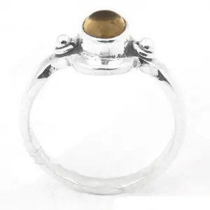 Bague en argent 925 avec œil de tigre pour femmes, bijoux en pierres précieuses - Product Image 1