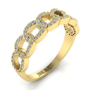 Anillo de cadena entrelazado de Plata de Ley 925 chapado en oro amarillo con diamante redondo de mejor diseño para mujer, fabricante de anillos de compromiso - Product Image 3