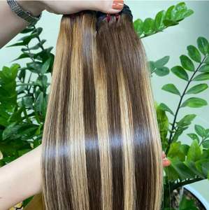 ผมมนุษย์สำหรับผู้หญิงผิวดำผมตรงสีเปียโนเป็นลอน - Product Image 3