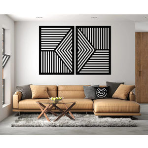 Vente chaude MDF Laser Découpe Mur Art Décoration Rectangle Forme Dernière Maison Salon Arrière Mur Décor 2 Motif Conception - Product Image 1