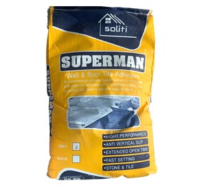 Tile Adhesive 25KG Super Man Cement Based Vietnam Origin Exporting Quality Interior Exterior Materials Best Selling Price - Product Image 1