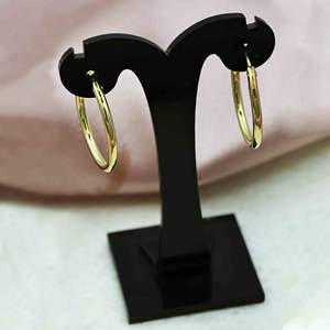Pendientes de aro de moda con relleno de oro de 14K, 18 y 24K al por mayor, pendientes clásicos, pendientes de aro modernos, pendientes de aro con relleno de oro de latón - Product Image 1