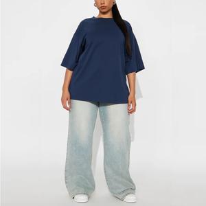 T-shirt unisexe en coton 100% respirant, à séchage rapide, écologique, de mode, en gros, taille plus, logo tricoté, décontracté, uni - Product Image 5