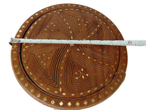 Round Shaped Collapsible <b>Wooden</b> Dry Fruit <b>Basket</b> Handcrafted 5-Partition Serving Tray for Snacks, Nuts & Sweets Foldable - Product Image 3
