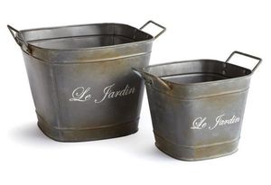 Cubo de maceta galvanizado de estilo campestre con detalle de retrete pintado a mano, perfecto para el patio delantero rústico y el atractivo del patio - Product Image 5