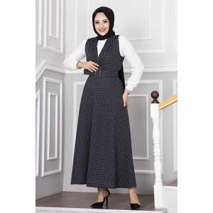 Başak doble chaleco Hijab conjunto en Negro estilo étnico tradicional XXL tamaño poliéster Abaya adultos niños verano primavera otoño estaciones - Product Image 5