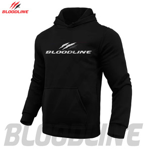 BLOODLINE <b>Pink</b> Unisex Hooded <b>Sweatshirt</b> Front Logo Anti-Wrinkle Quick Dry Breathable 100% Cotton Fleece Regular Fit Hip Hop - Product Image 2
