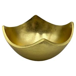Cuenco decorativo de Metal dorado para decoración del hogar diseño abstracto moderno Diya Puja lámpara Catchall plato MESA CENTRO DE MESA para pulido - Product Image 1