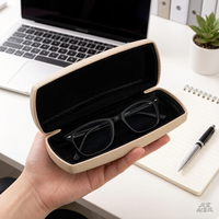 Vente en gros de nouveaux étuis à lunettes en cuir grainé, étuis à lunettes de soleil en métal, logo personnalisé, étuis à lunettes antichoc