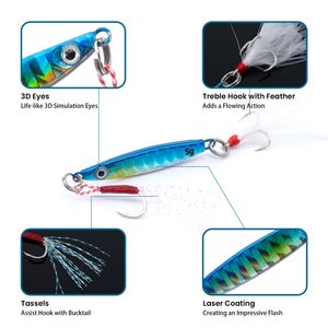 Mini jigs de pêche en eau douce et en eau salée de 5 à 30 g, micro <span class=keywords><strong>jig</strong></span> leurres - Product Image 3