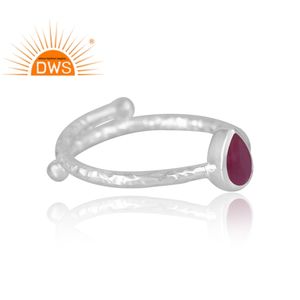 แหวนพลอยทับทิมธรรมชาติทำจากเงินสเตอร์ลิง925ขายดีเครื่องประดับตามสั่งสำหรับเป็นของขวัญสำหรับผู้หญิง - Product Image 4