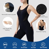 Combinaison de yoga personnalisée pour femme, sans manches, une pièce, vêtement de sport, extensible dans quatre directions, séchage rapide, respirante, pour fitness et entraînement, OEM