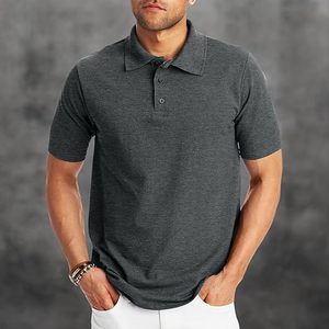 Camiseta de polo para hombre con diseño premium Patrón sólido Humedad de secado rápido Algodón ligero Poliéster Tejido para verano - Product Image 5